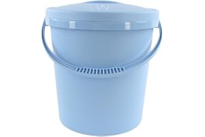Junior Joy 16L Nappy Storage Pail with Secure Lid and Handle – Blue – Durable, Odour-Blocking Bin for Baby Nappies, Laundry, Toys – 80cm x 60cm x 47cm – Multi-Purpose, Easy-Clean Plastic