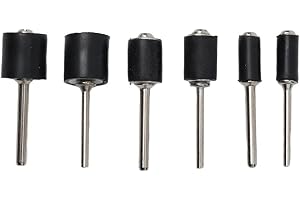 6-delad gummidorn kit för roterande slipmaskin, slipning trumhållare 2,35 mm 3 mm skaft, poleringstillbehör för träglasfiber