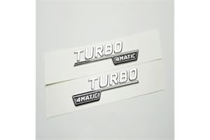 CELWA Gloss silver TURBO 4MATIC Emblem Rear Fender Badge OEM (Gloss silver-TU)