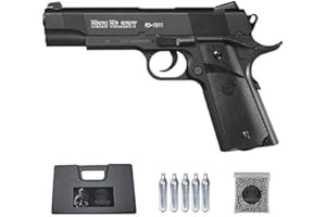 Ecommur. RD1911 Red Alert gamo | Pistola de perdigones (Bolas BB's de Acero) de Aire comprimido semiautomática Tipo Colt 1911 Cal. 4,5mm + maletín + balines y CO2