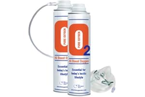 THE OXYGEN STORE 2 X 10L Oxygen in A Canister 20 litres with Tubing and Mask Boost Oxygen Pure