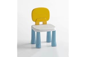 Florappy Kid's Chair with Curved Backrest - Easy-Clean, Durable, Stable & Safe Seat for Toddlers, Indoor & Outdoor Use, 100kg Capacity (yellow#2)