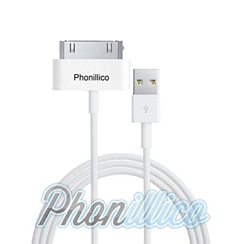 Phonillico   Cable USB Chargeur Blanc pour Apple iPad 2   3   4 - Cable Port Micro USB Data Chargeur Synchronisation Transfert Donnees Mesure 1 Metre