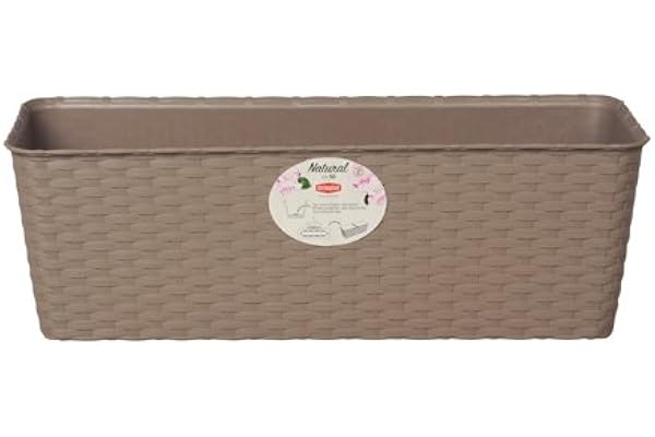 Stefanplast Balcony flower box Natural 30x13x11cm in dove grey, 30 x 13 x 11 cm