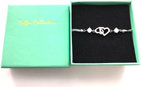 Puffer Collection - Women's and Gilr's Double Heart with Rhinestones Fashion Bracelet