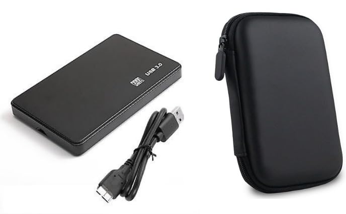 Portable External Hard Disk 500GB - USB 3.0 - External Hard Disk Pouch - 1 Year Warranty - for PC Laptop Windows and Mac