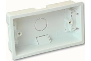 Mr Gadget's Solutions Dry Lining Pattress Back Box Double 2 Gang White Wall Flush Mount Pattress Socket box