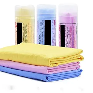 Autyle Chamois Towel, Multipurpose Chamois-Cloth, Wash Drying Cloth Suitable for Car, Swim Towel, Bath Towel, Suitable for All Kinds of Scenes(Big Pack of 3)