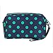 Imported Deep Blue Green Polka Dots Zipper Cosmetic Make-up Organizer Bag Hand Case Pouch RS.365.00