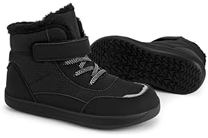 Dinint Kinder Winter Barfußschuhe Jungen Mädchen Rutschfest Schneestiefel mit Breite Zehenbox Kinder Outdoor Winterschuhe Gr.25-36