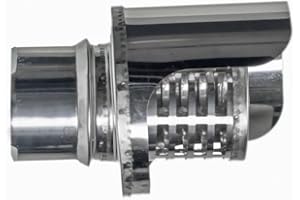 BRICOSOL SOMBRERO ANTILLUVIA HORIZONTAL EXOJO PARA ESTUFA PELLET FABRICADO EN ACERO INOXIDABLE (80 Milímetros Diámetro)