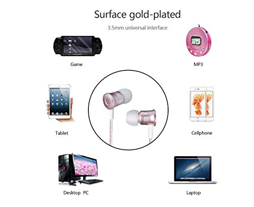 Auriculares In Ear Est  reo con Micr  fono  Moniko auriculares deportivos con Cable  3 Colores para M  vil  Reproductor MP3 etc - Rosa