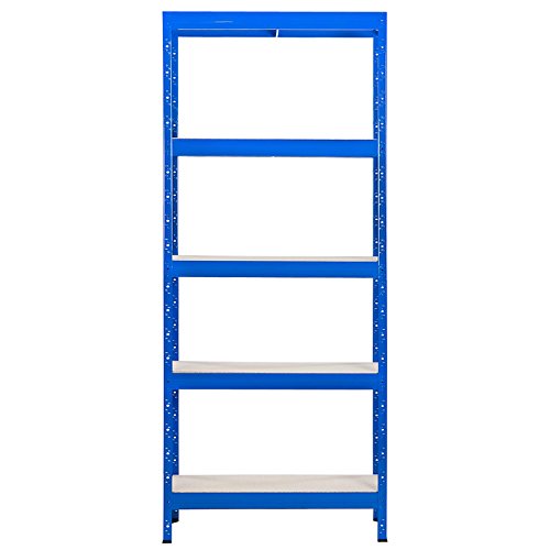 Office Marshal® flexibel einsetzbares Lastenregal mit hoher Tragkraft | Made in Germany | TÜV / GS-geprüft | Blau | 90x220x60cm