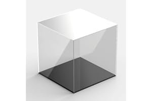 HANSEN WERBETECHNIK Hansen Vitrine Acryl / Schaukasten / Objektvitrine / Showcase quadratisch, 400x400x400 mm, mit schwarzem Boden