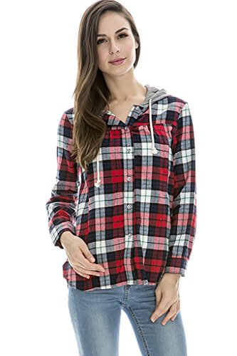 Bearsland Women's Breastfeeding and Nursing Plaids Hoodie Shirt