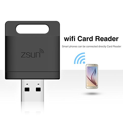 USB Kartenleser WiFi, Hizek USB Kartenlesegerät wireless TF card Memory Card Reader USB Flash Drive für iOS, Android and Windows System -- Schwarz