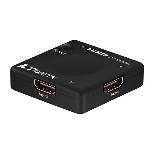 Portta HDMI Mini Switcher 3x1 3 port v1.3 1080p Verteiler Umschalter Switch 3 x IN 1 x OUT Unterstützung PS4 DVD HDTV