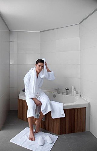 Preisvergleich Produktbild Majestic Linens Waffel Bademantel weiß 220 gsm Baumwolle