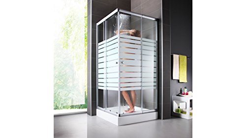 baumarkt direkt Eckdusche Trento, variabel verstellbar 80 – 90 cm, Duschkabine silberfarben - 8