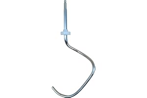 NaschLager Knethaken S-Form Edelstahl kompatibel mit Bosch MUM4 MUM44 MUM4405 MUM4427 ProfiMixx 44 46 47 Ersatzteil 00080060 Länge 190 mm Ø 19,7 mm Sechskant-Schaft Küchenmaschinen Zubehör