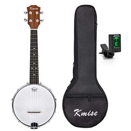 Kmise Banjo lele Banjo Ukulele Ukelele Uke Concierto de 23 Pulgadas de Tamaño Sapele con Sintonizador de Bolsillo