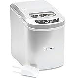Andrew James Ice Maker Machine for Home Use Makes Cubes in 10 Minutes | Large 15kg Capacity 2.4L Tank | No Plumbing Required | Includes Scooper and Removable Basket