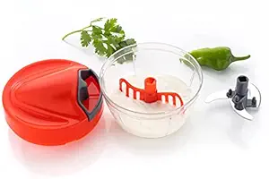 Magic Handy Chopper 500ML Vegetable & Dry Fruits with 3 Blades & 1 Whisker 1 PCS RED Color