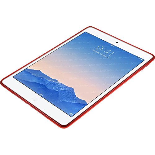 PhoneNatic Case für Apple iPad Air 2 Hülle Silikon rot X-Style Cover iPad Air 2 Tasche + 2 Schutzfolien - 4