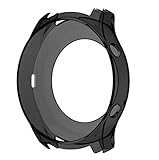 Dünner Bunter TPU Kasten Abdeckung Case Cover Schützen Shell für Samsung Gear S3 Classic Uhr Schutz Hülse Protect Shell, Weich und flexibel. (Schwarz)