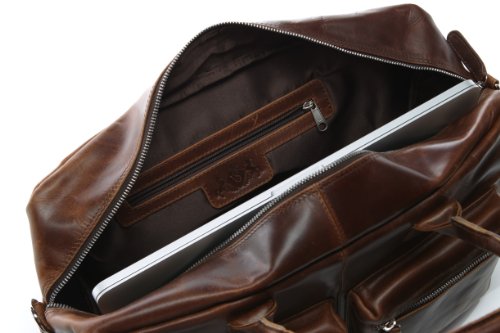 SID   VAIN   Laptoptasche BRIGHTON - Herren Notebooktasche XL gro   Ledertasche 15 4 Zoll Laptop file Extra-Abtrennung - Businesstasche im Vintage-Loo