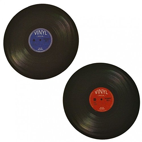 48 x Untersetzer Schallplatte - Glasuntersetzer im Retro Vinyl Schallplatten Design aus Pappe