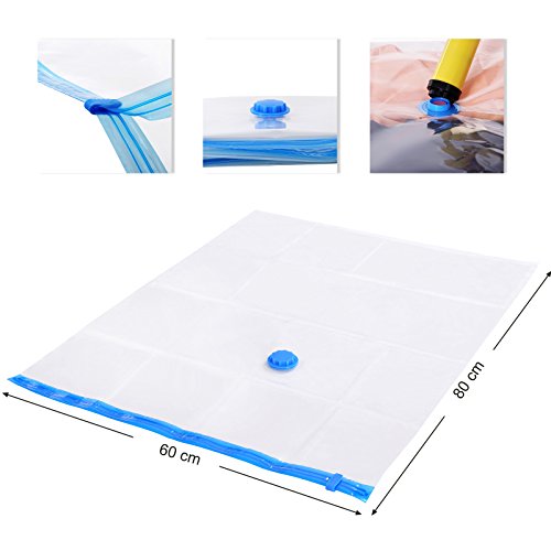 Songmics 6 tlg set Vakuumbeutel 60 x 80 cm für Kleidung mit Pumpe RVM061 - 5