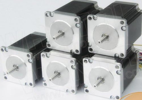 Gowe 5 PCS NEMA23 STEPPER MOTOR 270OZ-IN,3A 2 Phases,4Leads CNC Foam Mill Cut 57BYGH627