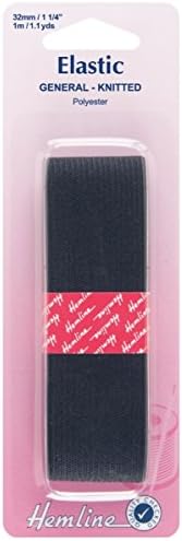 Knitted Elastic 1m x 32mm Black