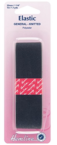 Knitted Elastic 1m x 32mm Black