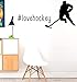 Produktbild Love Hockey Riding On Ice Players Wall Decal Game Sport Quote Art Decal Stickers