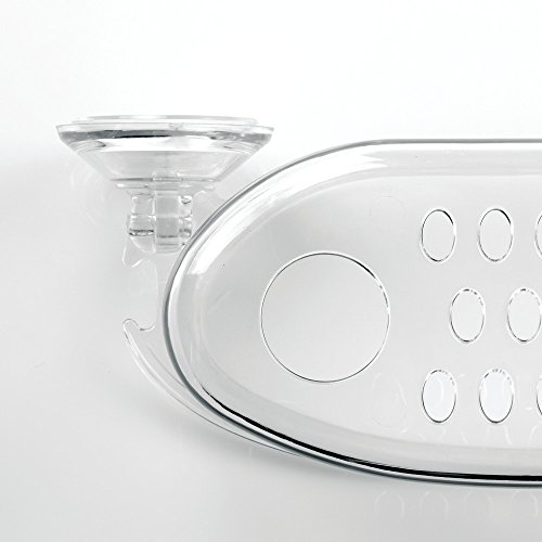 InterDesign Power Lock Badezimmer-/Dusch-Caddy Korb mit Saugnapf für Shampoo, Conditioner, Seife – Groß, Durchsichtig - 5