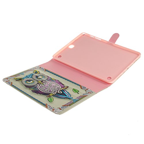 Felfy Slim Full Body Niedlichen Cartoon Gelbe Eule Muster PU Lederhülle Case Cover Etui Schutz Hülle Tasche für Samsung Galaxy Tab A 9.7 Zoll T550 P550 T555N + 1x Eule Anti Stöpsel + 1x Gold Stylus - 6