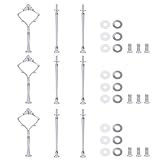 Ersatz für Etagere MALACASA, Serie Sweet.Time, 3 Sets Schrauben und Stange Set aus Eisen für Etagere Silberfarbe