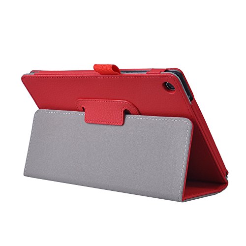 ASUS ZenPad 8 Z380M hülle, iBetter® ASUS Z380M hochwertiges PU Leder Etui hülle Tasche Case- mit Standfunktion, super 360° Anti-Wrestling, ist für ASUS ZenPad 8 Z380M 8.0 Zoll Tablet PC perfekt geeignet,Rot - 5