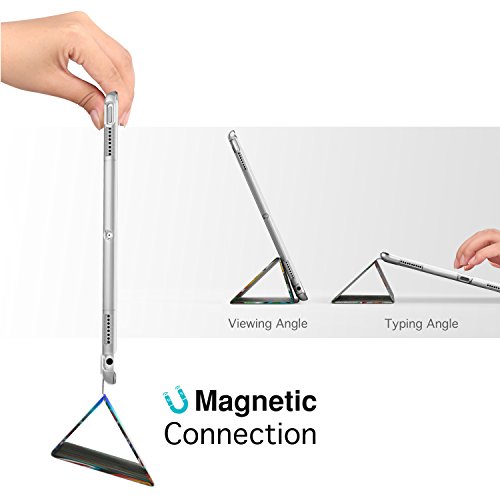 MoKo Hülle für Neu iPad Pro 12.9 2017 – PU Leder Tasche Schutzhülle Schale Smart Case mit Translucent Rücken Deckel, mit Auto Schlaf / Wach Funktion und Stanfunktion für Apple New iPad Pro 12.9 Zoll 2017 Tablet, Glück Baum - 3