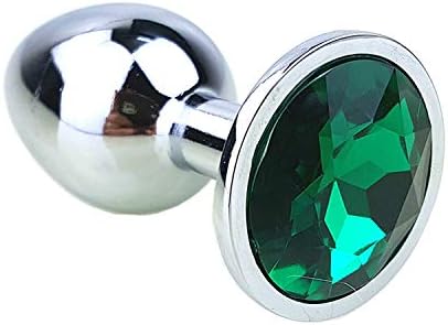 12 Colors Metal Butt Massage Pleasure Toys for Women & Men Butt Massage Butt Massages + Crystal Jewelry Booty Beads Butt Massage Tube Pleasure Products,Green