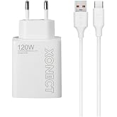 XONECT - USB &Ccedil;ıkışlı 120W Hızlı Şarj Adapt&ouml;r&uuml; ve 1M USB to Type-C Kablo Seti