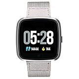 HOMECCLL Bluetooth Smart Watch für Männer Frauen mit abnehmbarem Band, wasserdicht IP67 / Herzfrequenz/Schlaf-Monitor/Pedometer/Kalorienzähler Sportuhr,Silver