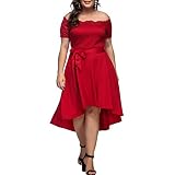 Lover-Beauty Grande Vestido V-Cuello Casual Midi Plus Size Vestido de Dama...