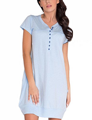 Dobranocka TM.5009 Camisón Maternal,XL,Azul Claro