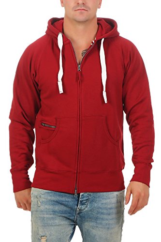 Happy Clothing Herren Sweatshirtjacke Zip Hoodie Kapuzenjacke bis 3XL, Gre:XXL, Farbe:Bordeaux Happy Clothing Herren Sweatshirtjacke Zip Hoodie Kapuzenjacke bis 3XL, Gre:XXL, Farbe:Bordeaux