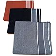 Mens Cotton Kavi Dhoti For Men Cotton with Multi-Color Border 2.00 Mtrs Temple Wear (Combo Pack 3) Kavi || Black || Grey Color Lungies For Men Cotton