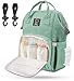 Produktbild Wickelrucksack Baby Wickeltasche mit Kinderwagenhaken, Multifunktionale Babytasche mit Großer Kapazität für Unterwegs, viele Fächer, Wasserabweisend, Mint