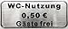 Produktbild Bike Label Aufkleber 3D 900045 Alu gebürstet WC-Nutzung 50 Cent - Gäste frei Hinweisschild Türschild Toilettenschild Klo